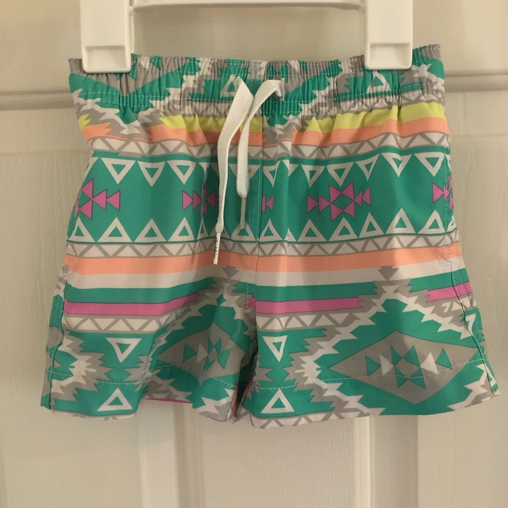Chubbies Kids Lil Fuegos Size 2t-3t, Dad Match, Bright Aztec Neon, Pockets Lined